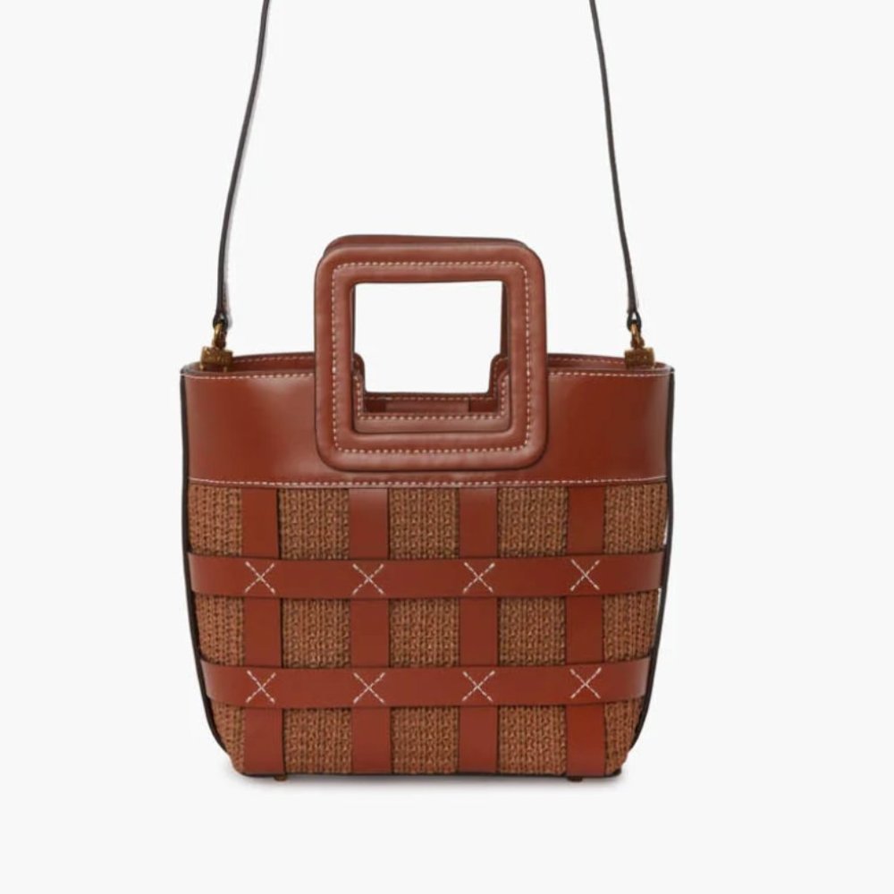 STAUD Tan Raffia Mini Shirley Bag MSRP$375 - Picture 8 of 8